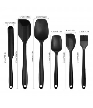 Silicone Spatula Set of 6 Heat Resistant Food Scraper for Baking Cooking Mixing Scraping Nonstick Cookware Kitchen Utensils