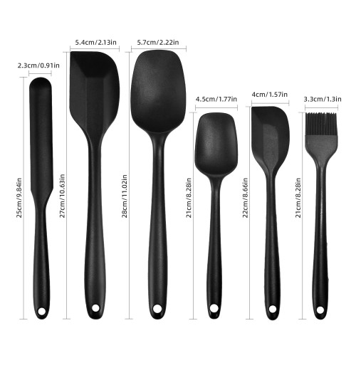 Silicone Spatula Set of 6 Heat Resistant Food Scraper for Baking Cooking Mixing Scraping Nonstick Cookware Kitchen Utensils Silicone Spatula Set of 6 Heat Resistant Food Scraper for Baking Cooking Mixing Scraping Nonstick Cookware Kitchen Utensils