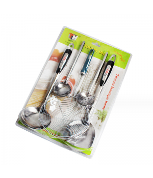 Popular OEM Hot Sale 5PCS Heat Resistant Flexible Eco-friendly Reusable Kitchen Cooking Ware Set Plastic Cooking Utensil Sets