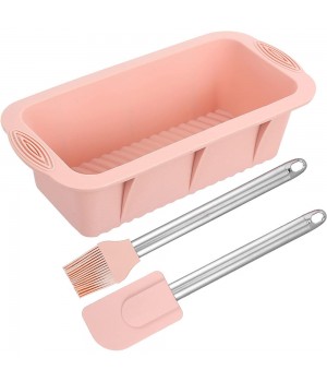 High Quality 3PCS Food Grade Silicone Baking Tools Set Silicone Toast Loaf Cake Mold Pastry Oil Brush Mixing Spatula